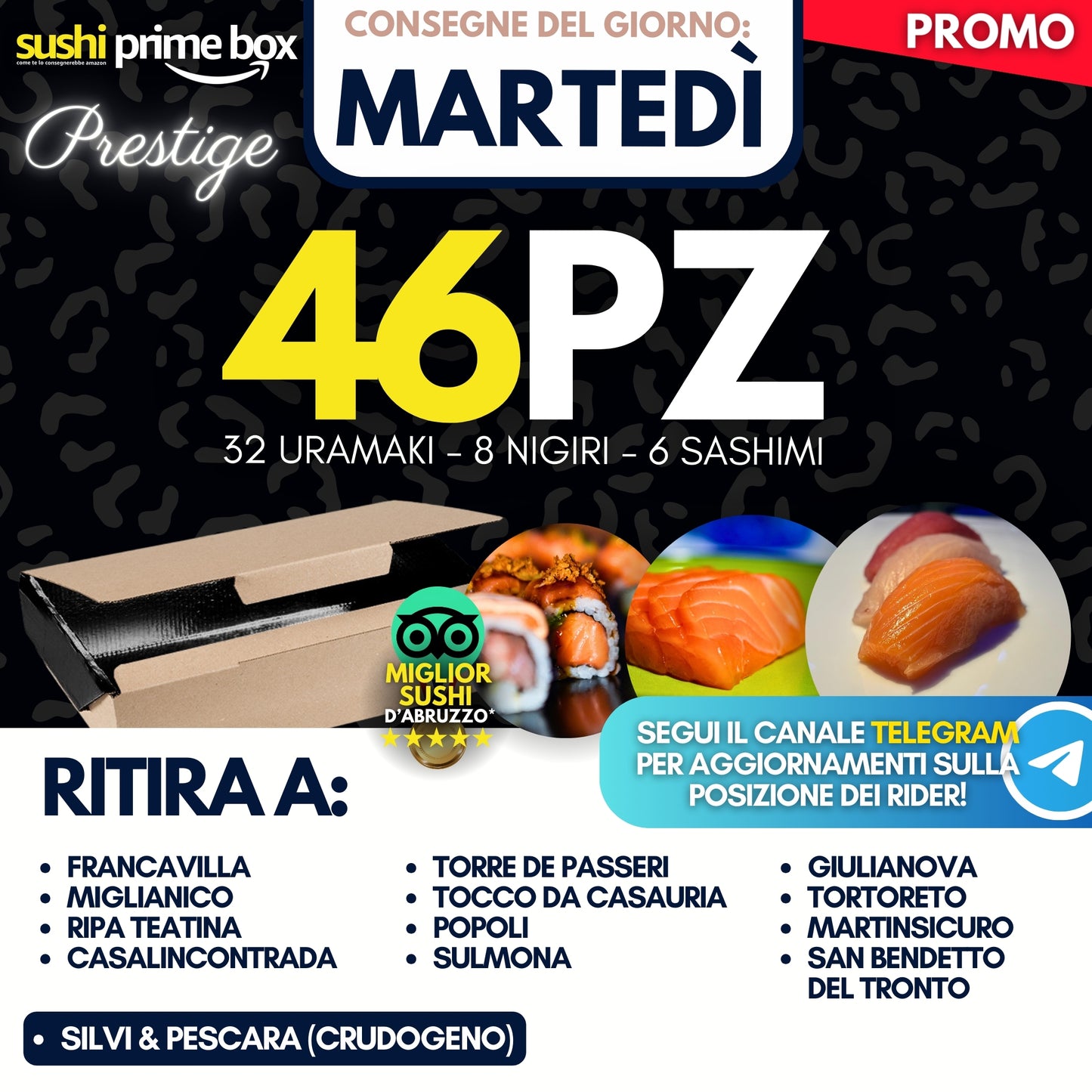 Sushi PRESTIGE Prime Box 46 Pezzi - Martedì 16