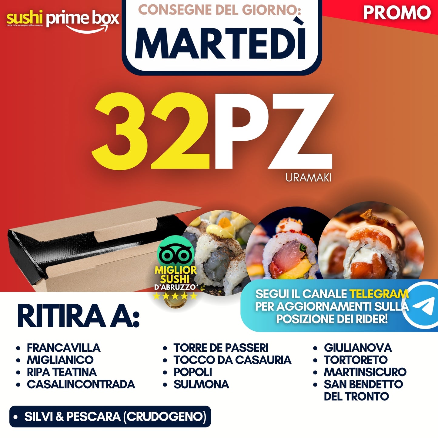 Sushi Prime Box 32 Pezzi - Martedì 16