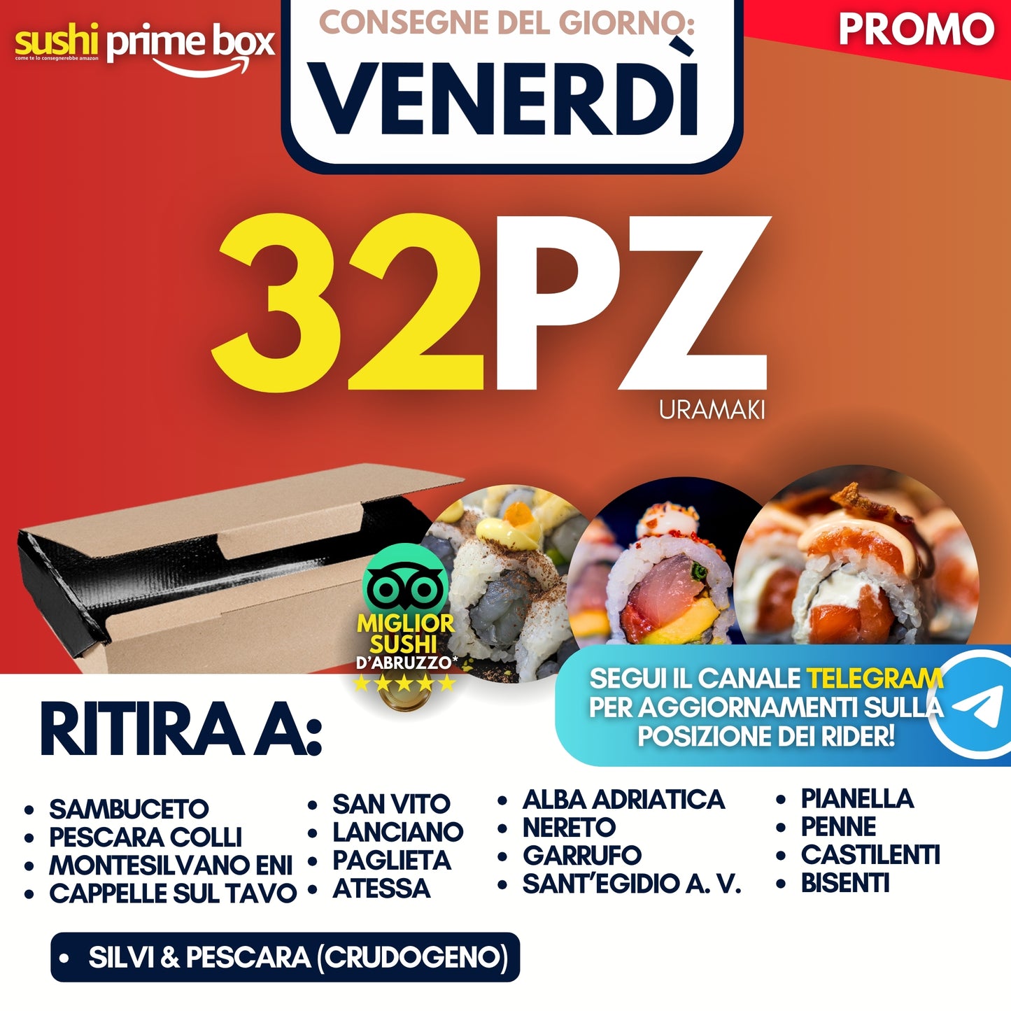 Sushi Prime Box 32 Pezzi - Venerdì 12