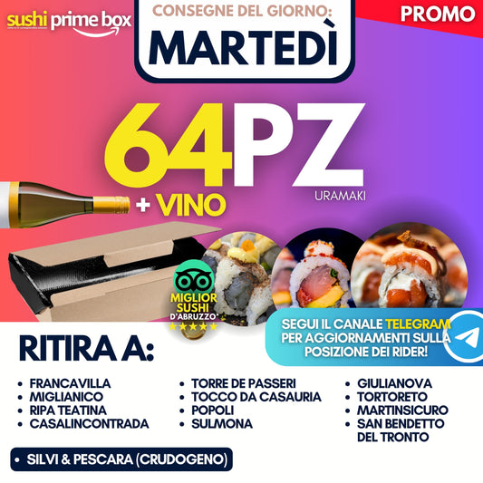Sushi Prime Box 64 Pezzi - Martedì 16