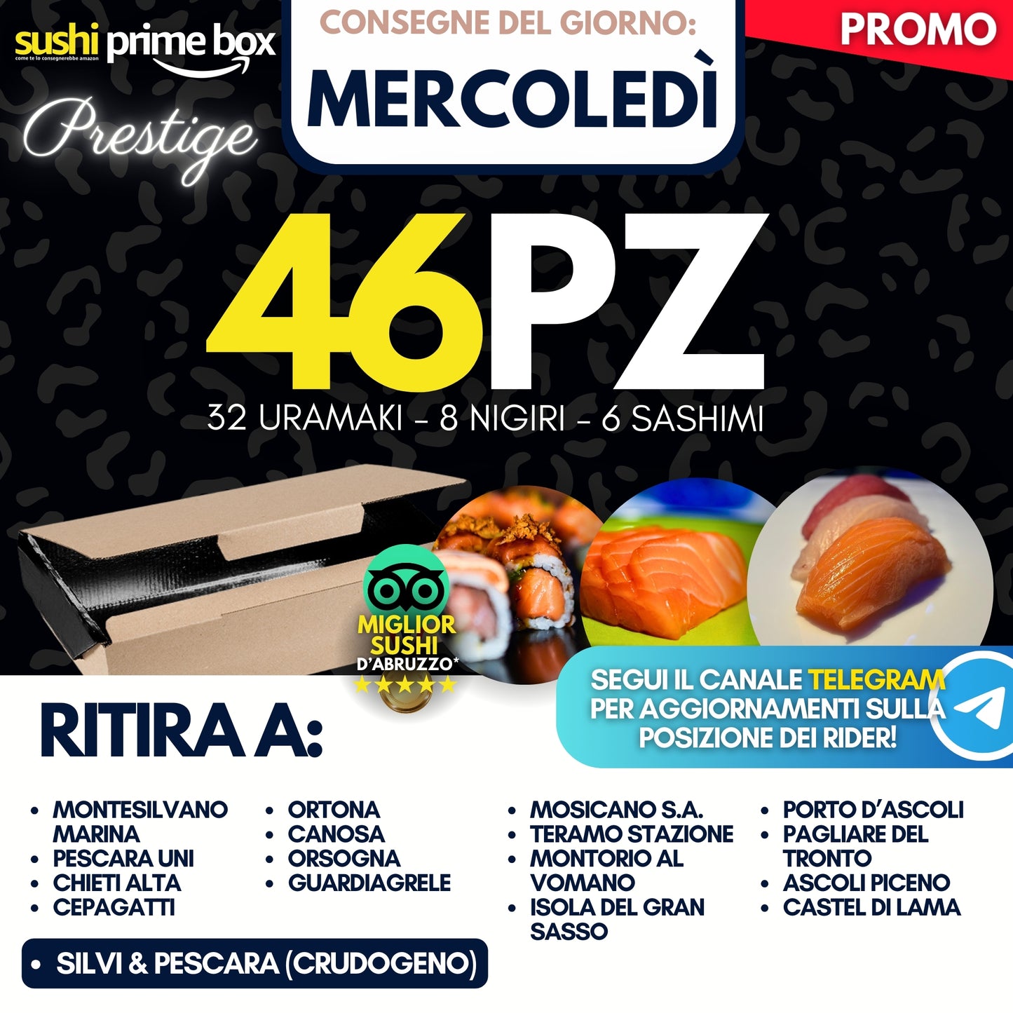 Sushi PRESTIGE Prime Box 46 Pezzi - Mercoledì 17