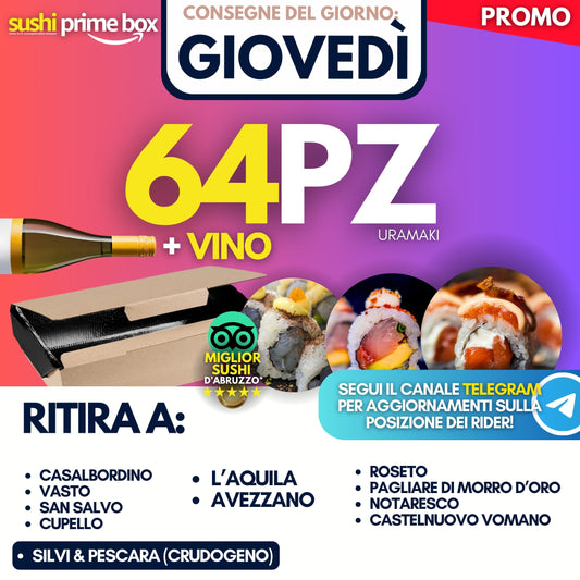 Sushi Prime Box 64 Pezzi - Giovedì 11
