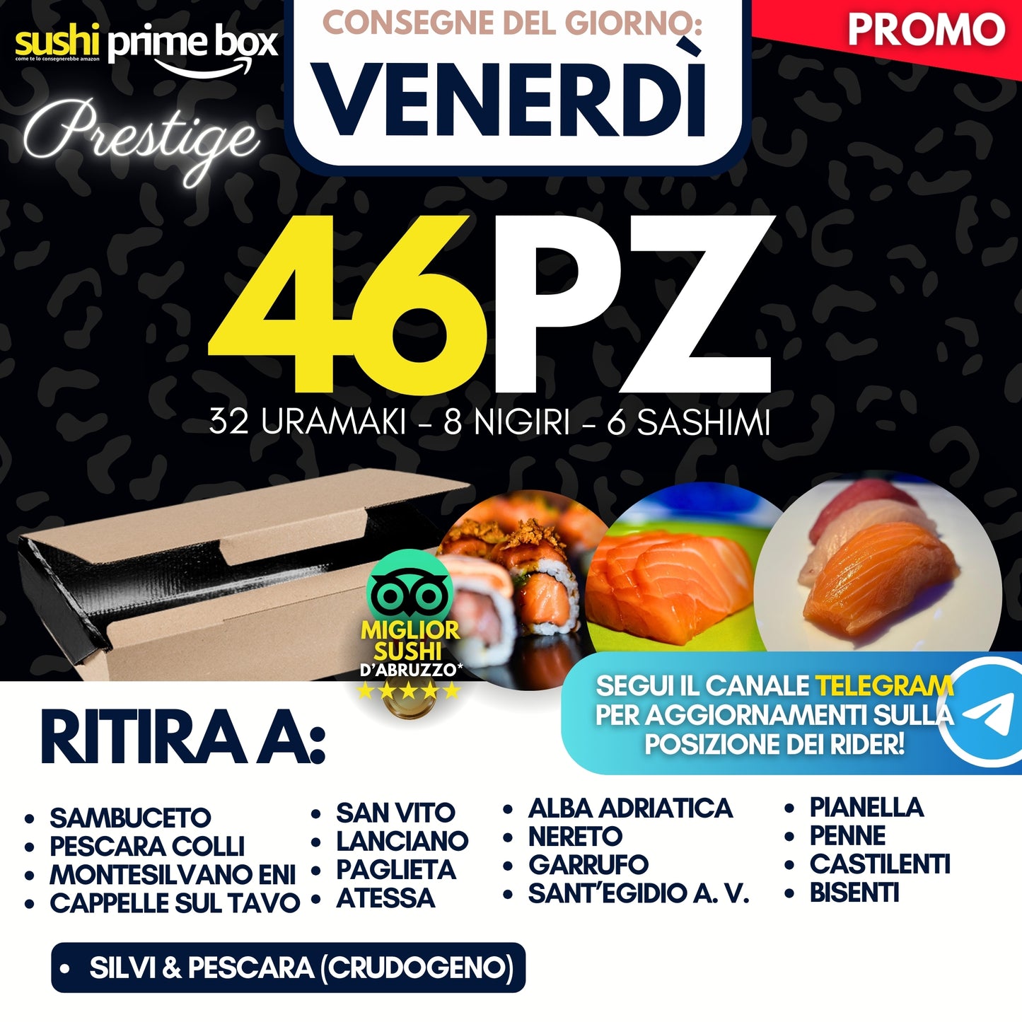 Sushi PRESTIGE Prime Box 46 Pezzi - Venerdì 12