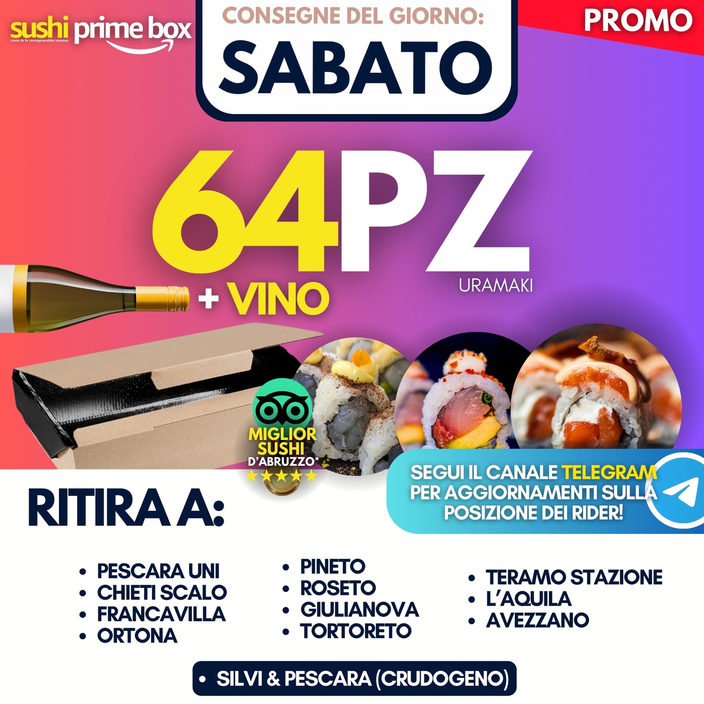 Sushi Prime Box 64 Pezzi - Sabato 13