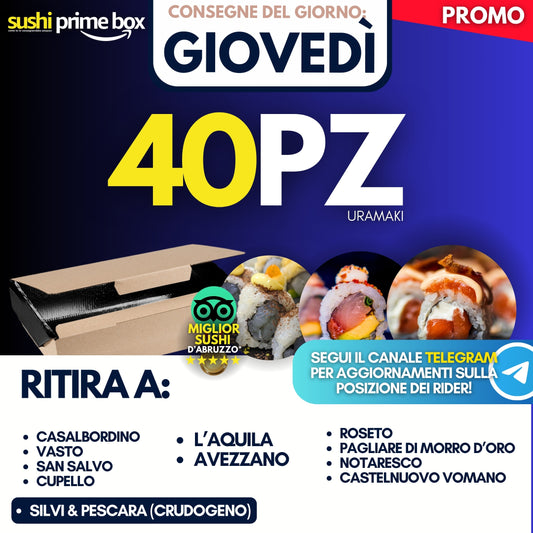 Sushi Prime Box 40 Pezzi - Giovedì 11