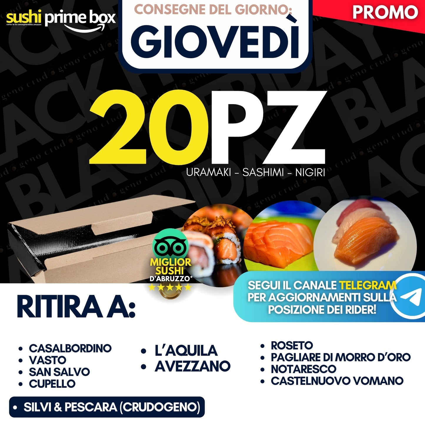 Sushi Prime Box 20 Pezzi - Giovedì 11