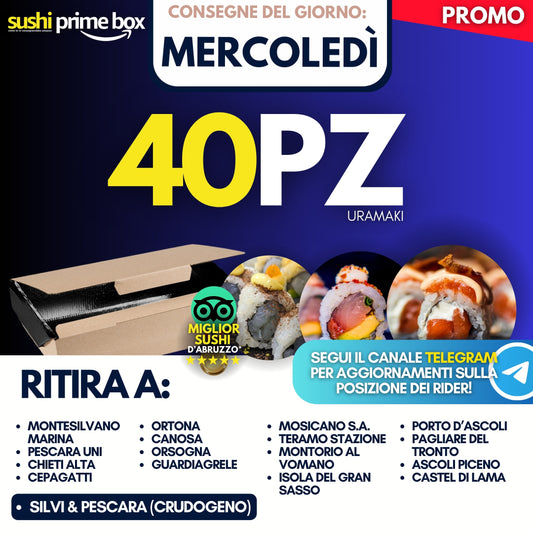 Sushi Prime Box 40 Pezzi - Mercoledì 10