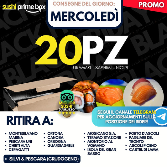 Sushi Prime Box 20 Pezzi - Mercoledì 10