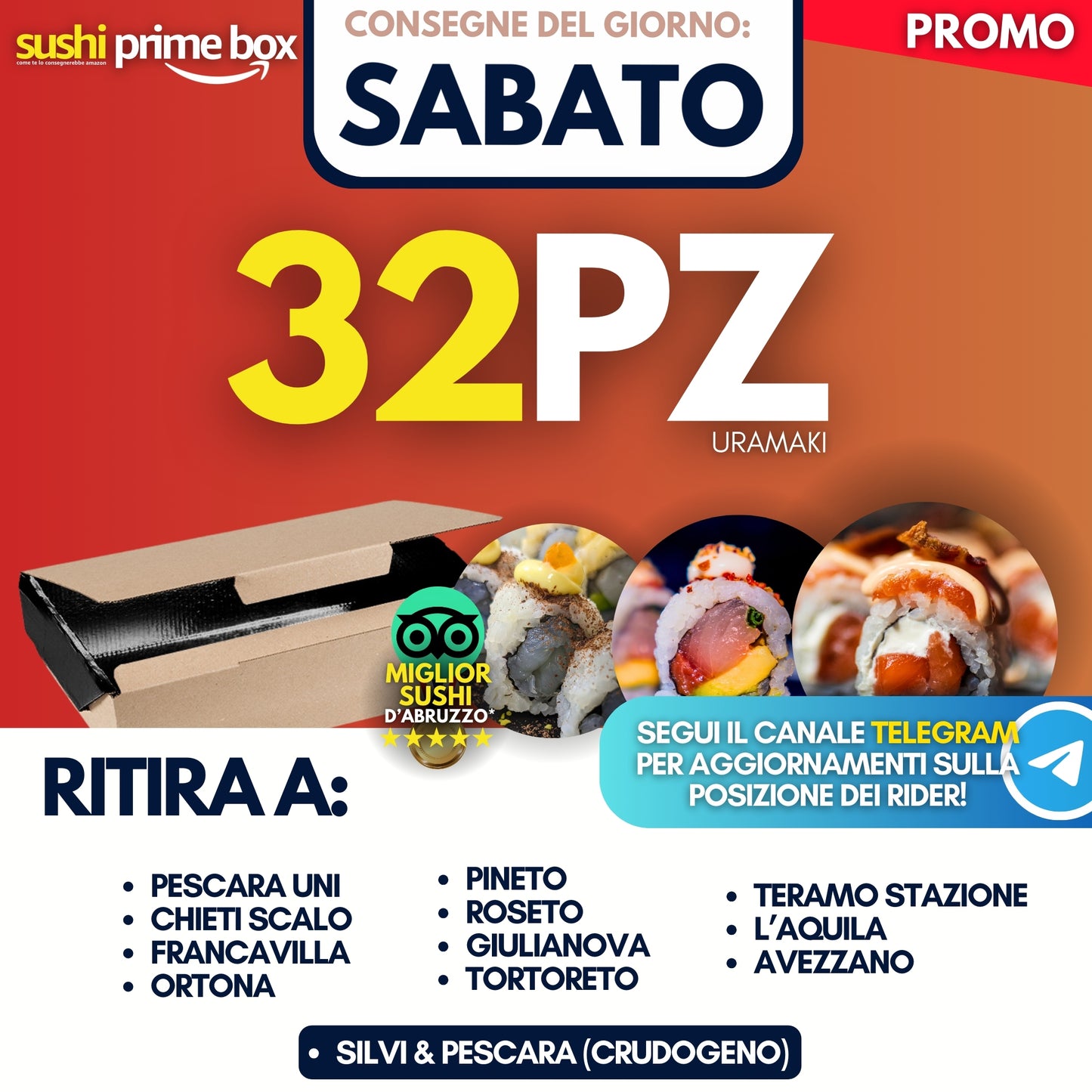 Sushi Prime Box 32 Pezzi - Sabato 13